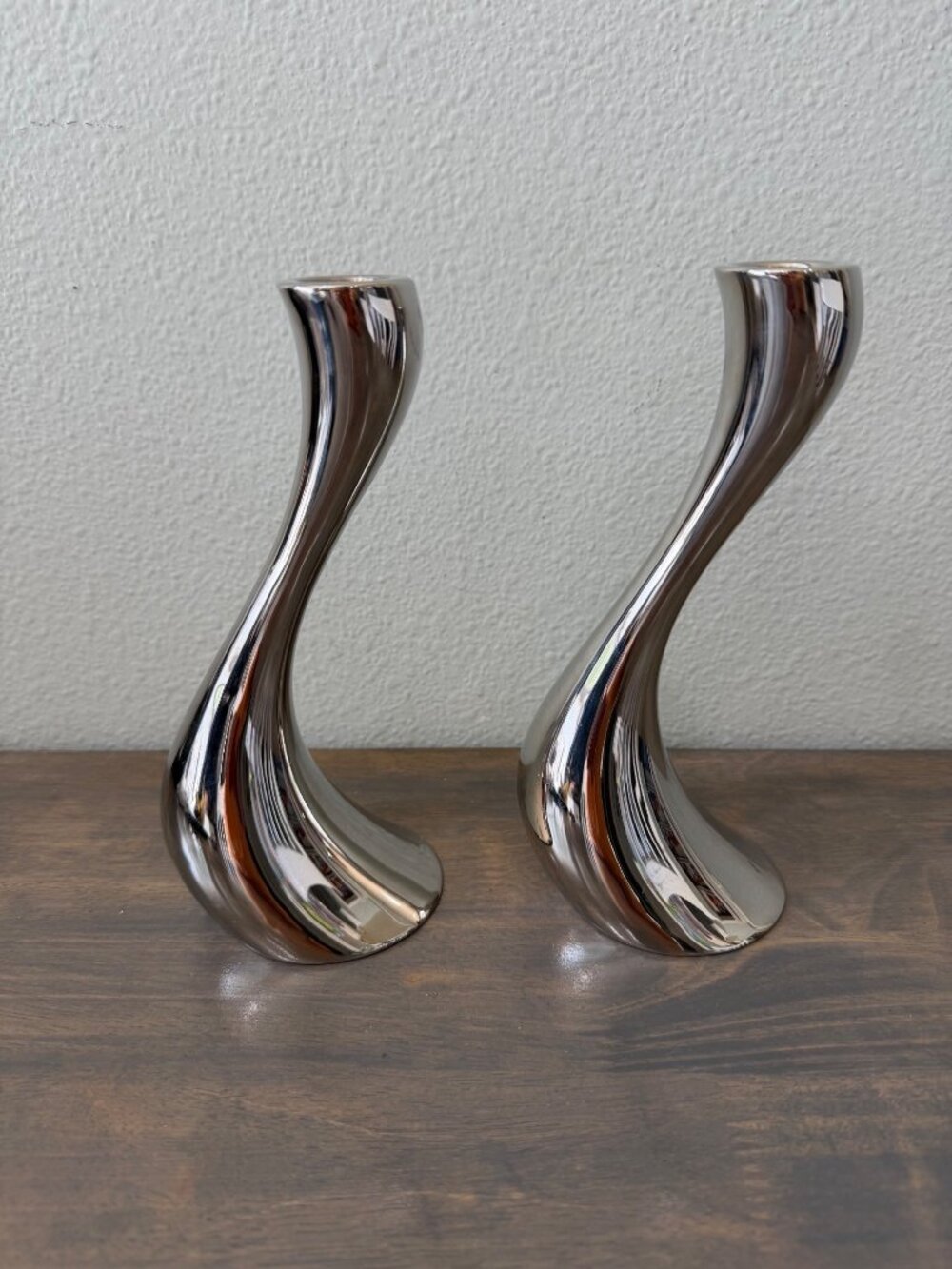 Georg Jensen Cobra Candle Holders (Pair) 9" Denmark Great Condition Constantin W